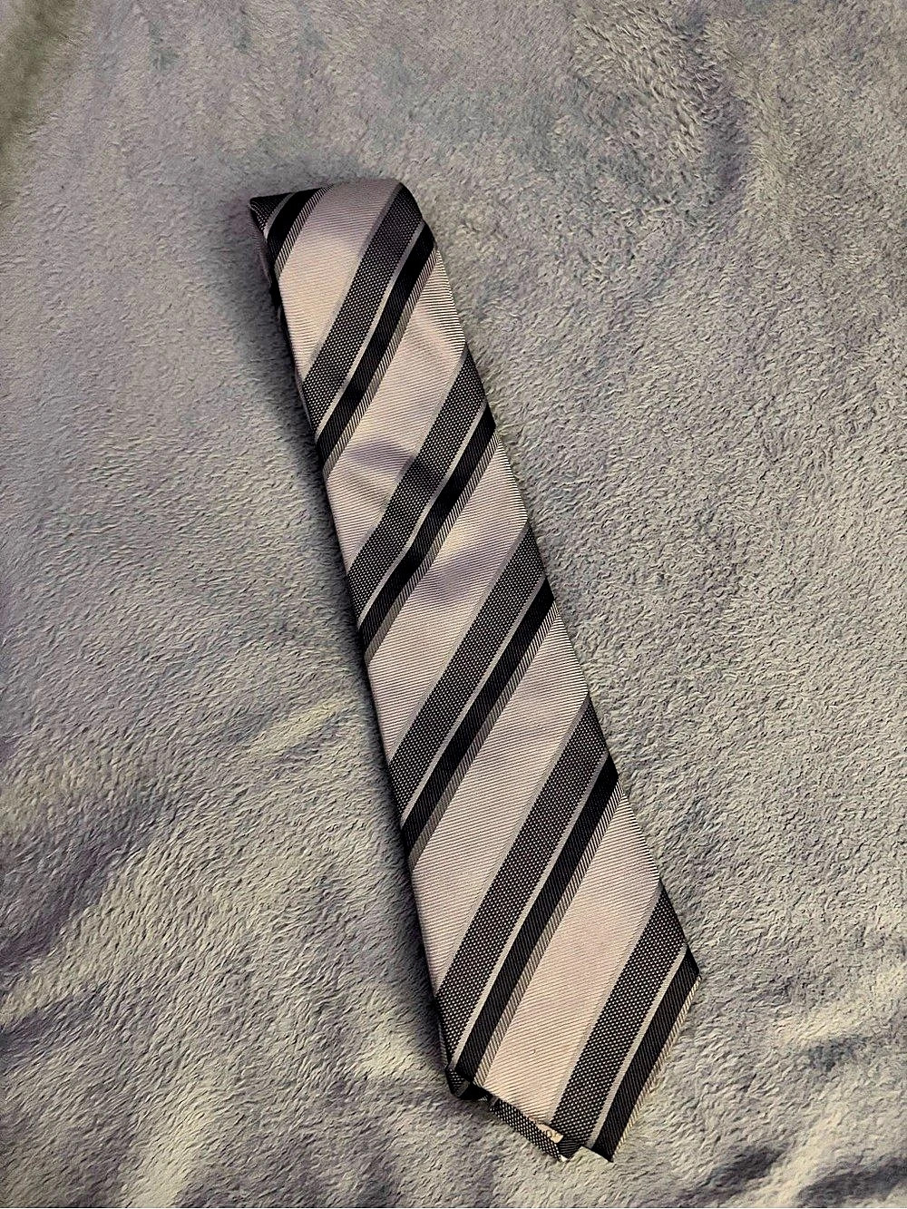 Giorgio Armani Men's Striped Silk Tie in Gray & Black